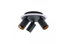 SYPRSGU3B PARMA LED ROUND 3LIGHT GU10 SPOT BLACK (SYNERJI)