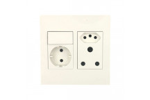 MATRIX (PRE-WIRED)16A SSO+ EURO+SCHUKO WHT    4X4 P4111