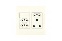 MATRIX (PRE-WIRED)16A SSO+ 3XEURO 4X4 WHT P4031