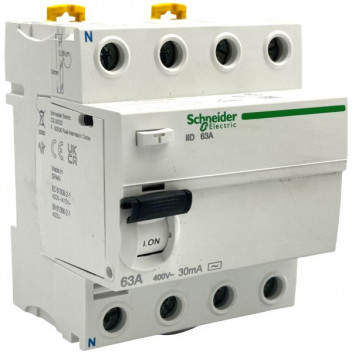 C60 63A 4 POLE E/LEAKAGE   SCHNEIDER A9R41463 6KA