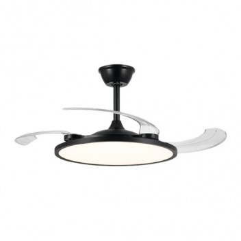 SYNERJI 42\" RETRACTABLE 3 BLADE FAN 50W LED CCT BLACK (SYF3B65BL)