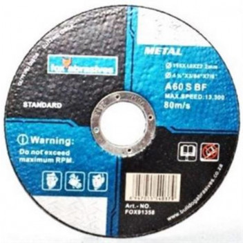 CUTT. DISC STEEL 115MM 4.6 IN (1MM) FOX91358
