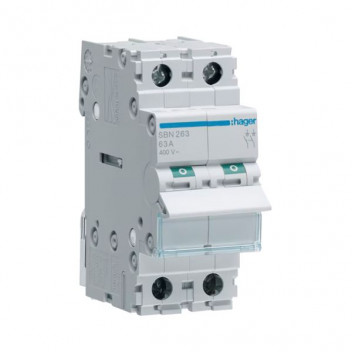 HAGER 63A 2P ISOLATOR   SBN263