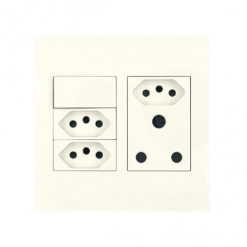 MATRIX (PRE-WIRED)16A SSO+ 3XEURO 4X4 WHT P4031