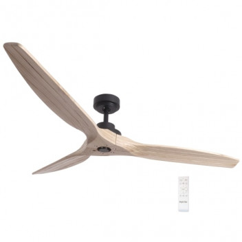 FCF074 3BLADE NATURAL SOLID WOOD / BLACK MOTOR + REMOTE